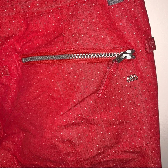686 Red Snow  Pants White Polka Dots Smarty Lined M - Picture 7 of 14